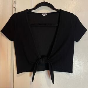 Garage Cropped Tie Front Top